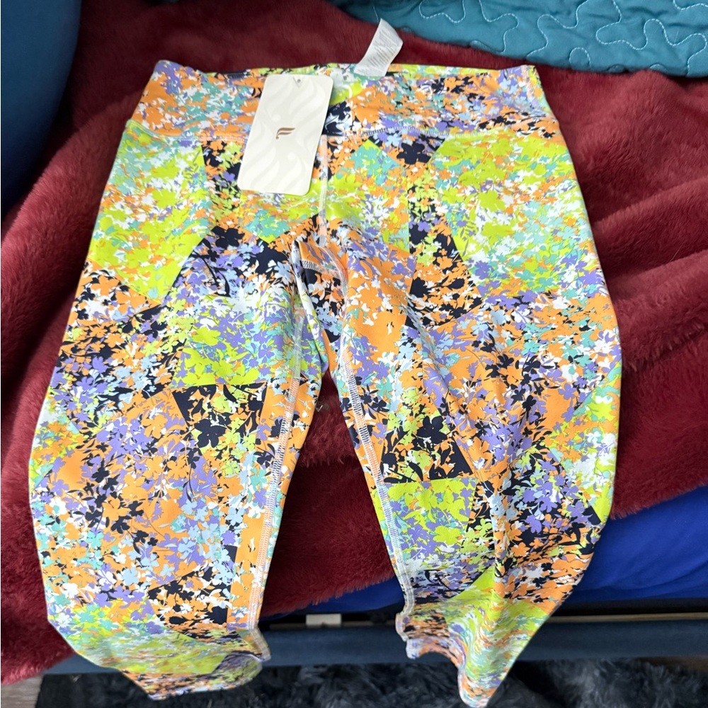 Fabletics Kids Leggings - Orange, Green, Purple Floral